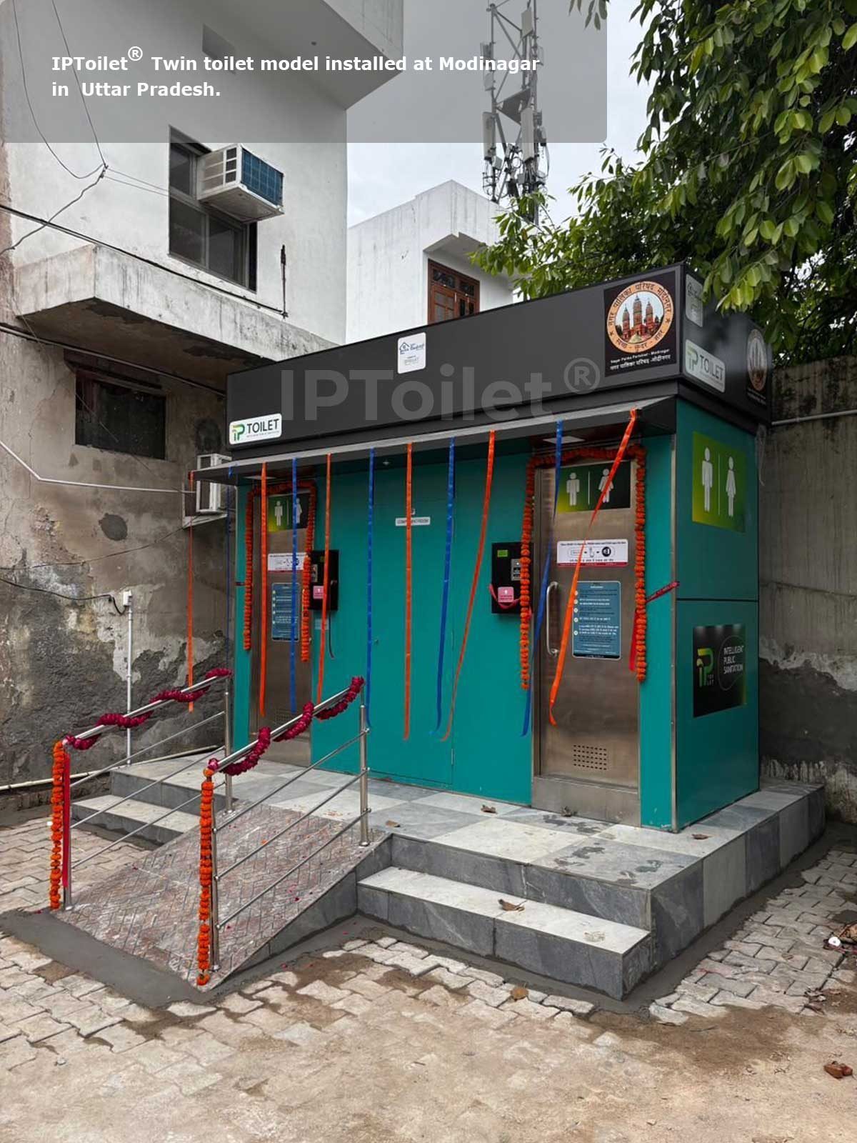IPToilet® twin cubicle public toilet installed at a Smart City location