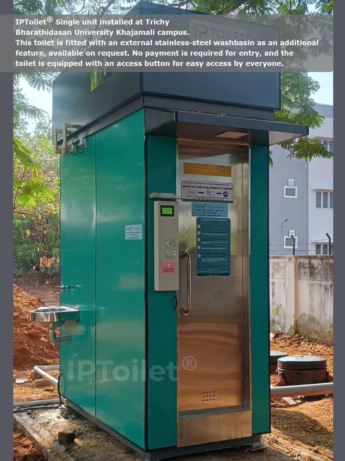 IPToilet® public toilet crane installation at project site